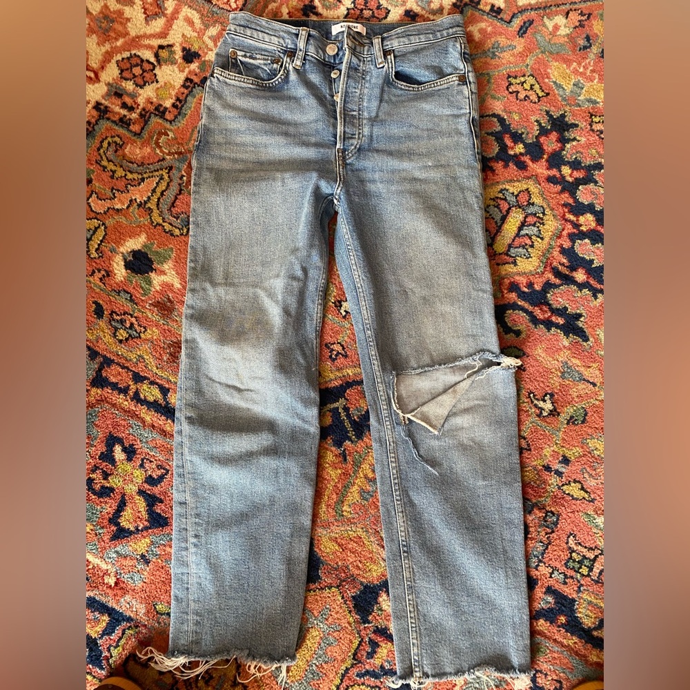 Re/Done Distressed Blue Jeans
